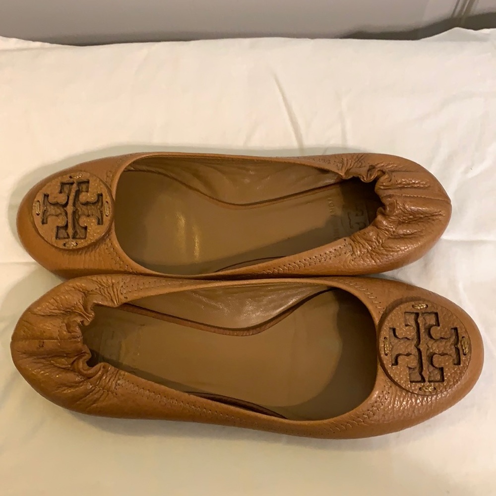 Tory Burch Brown Leather Reva Flats